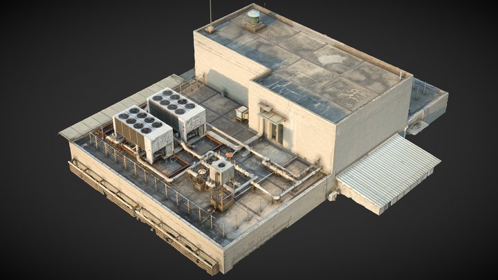 Roof, air conditioner outdoor unit 3D Model