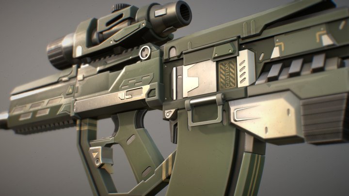 Stylized sniper rifle 3D Model