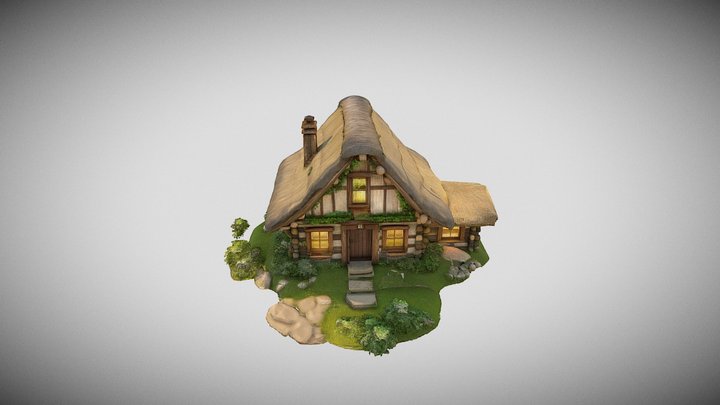 Cozy Forest Cottage (Stylized) 3D Model