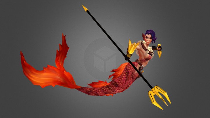 Mermaid Warrior 3D Model