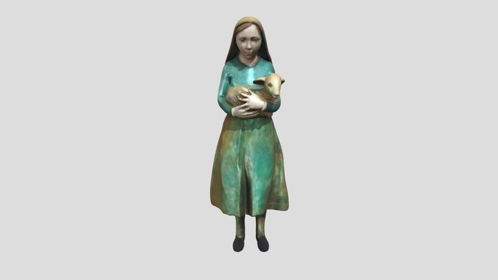 Shepherd Girl with Lamb 3D Model