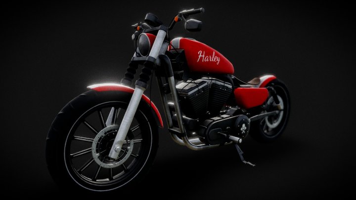 Vintage Motorbike 3D Model