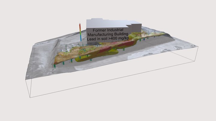 Contoured Lead in Soil - XRF Data 3D Model