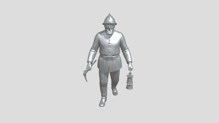 Victorian-era miner with a lantern 3D Model