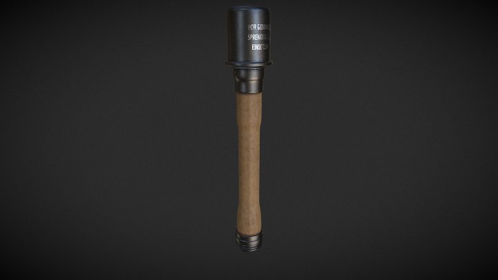 German Stick Granade 3D Model