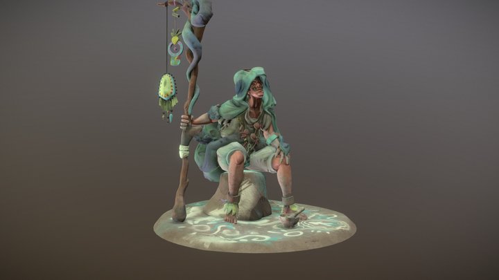 Chameleon Shaman 3D Model