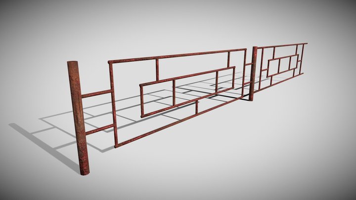 Old Rusty Fence 3D Model