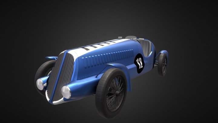 Classic racing car 3D Model