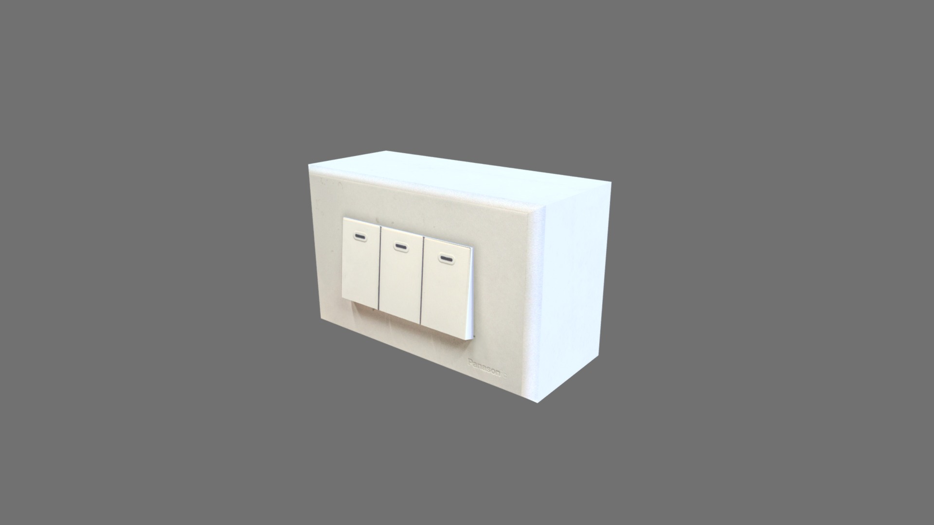 3D model Electric switch 01 - This is a 3D model of the Electric switch 01. The 3D model is about a white box with a black background.