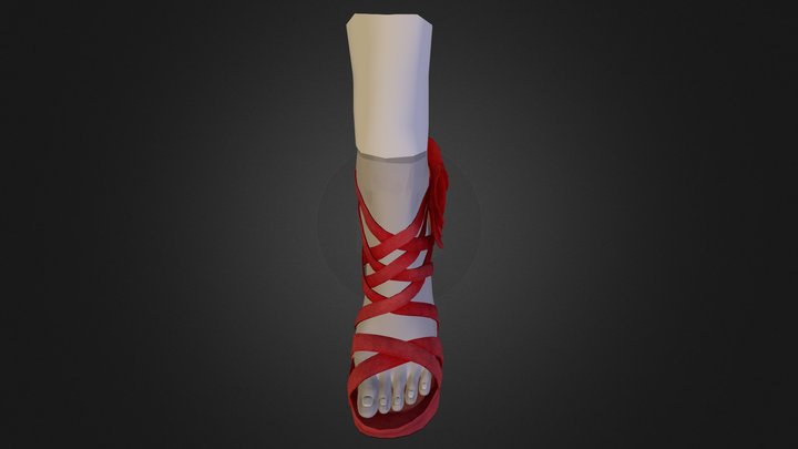 Straps Ankle Heels_foot 3D Model