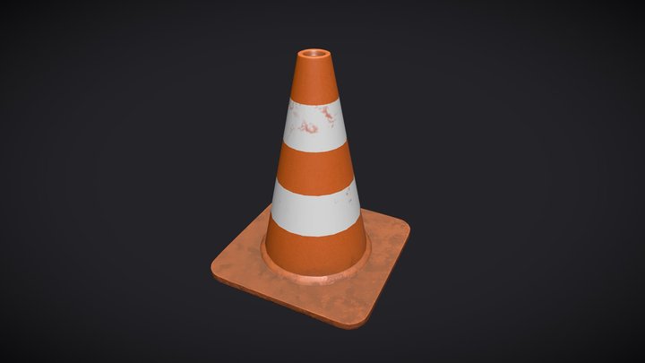 Stylized Traffic Cone 3D Model