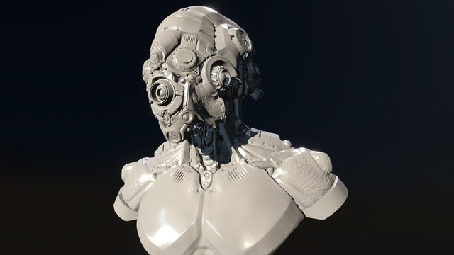 Cyborg Bust 3D Model