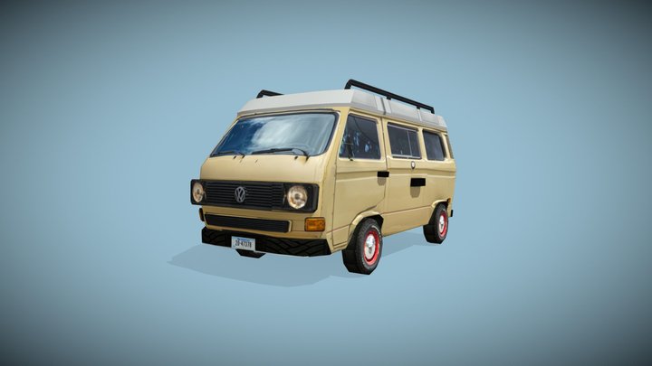 Low Poly Van 3D Model