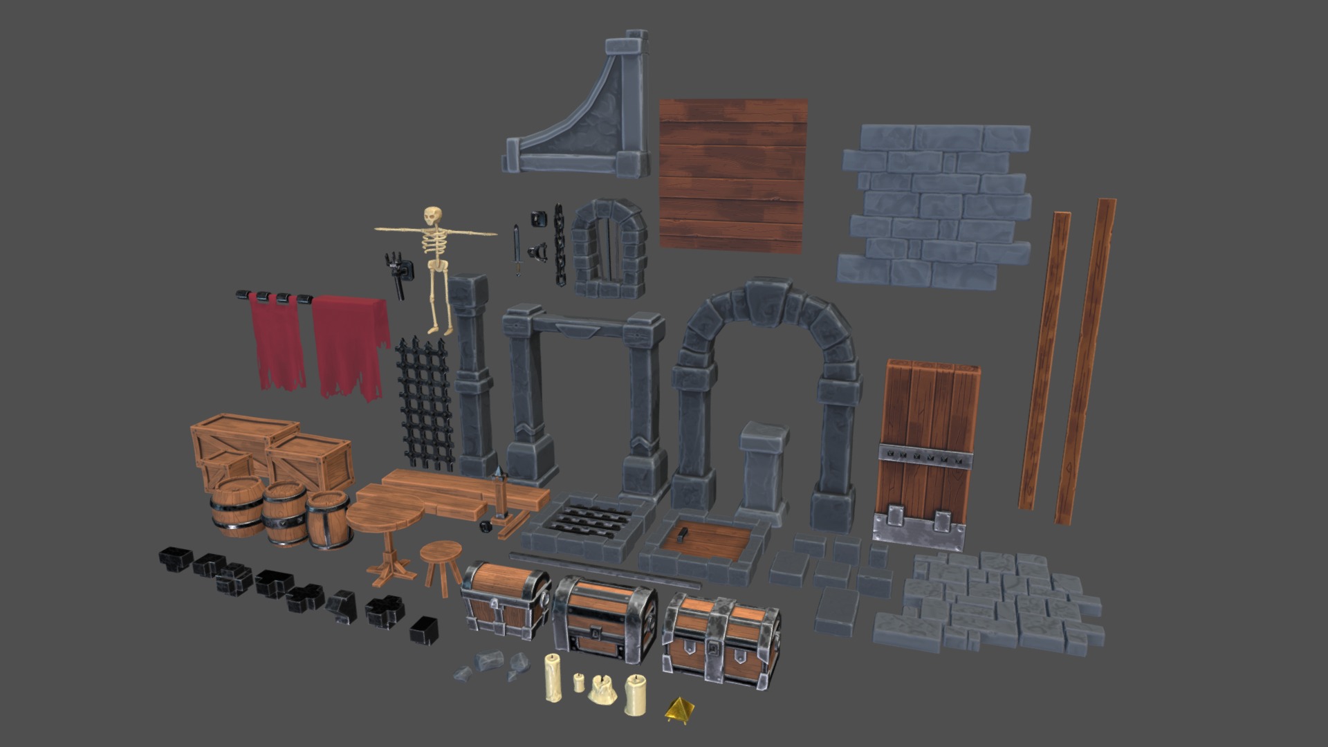 3D model Dungeon Set - This is a 3D model of the Dungeon Set. The 3D model is about diagram.