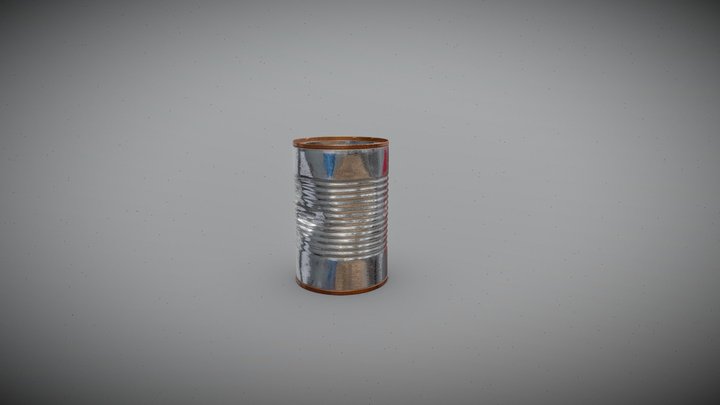 Tin Can Damaged 3D Model