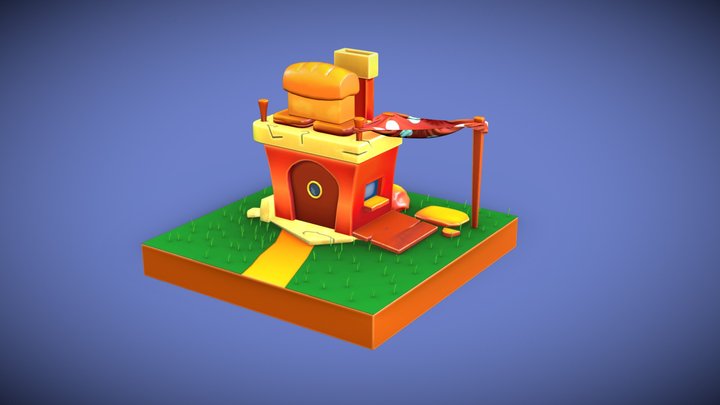 Cartoon bakery 3D Model