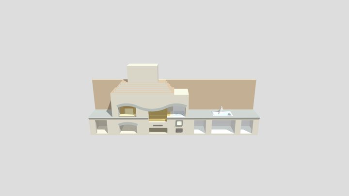 русская печь russian barbecue stove brick 3D Model