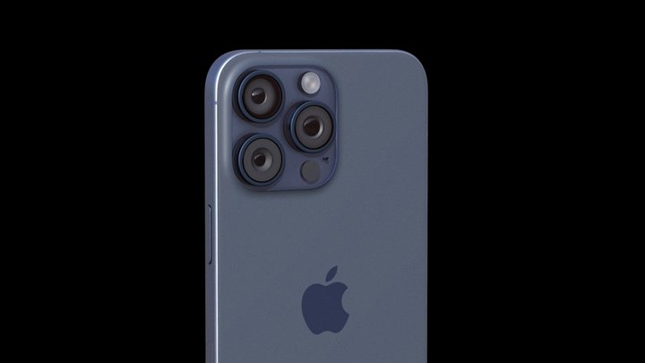 iPhone 15 Pro Max in Blue Titanium 3D Model