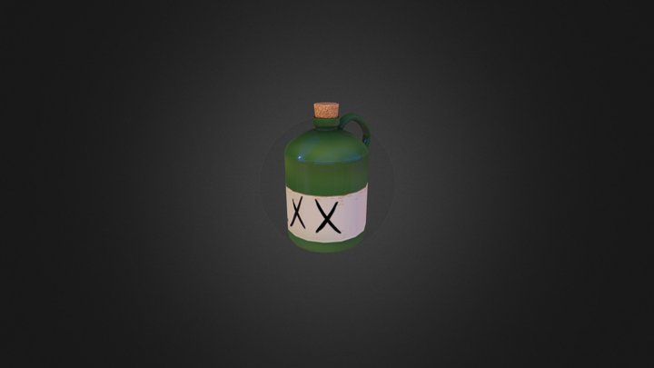One-hour alcohol bottle 3D Model