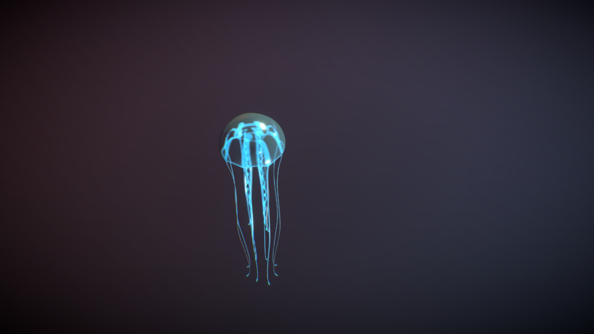 3D model Jellyfish glowing - This is a 3D model of the Jellyfish glowing. The 3D model is about a blue light in the dark.