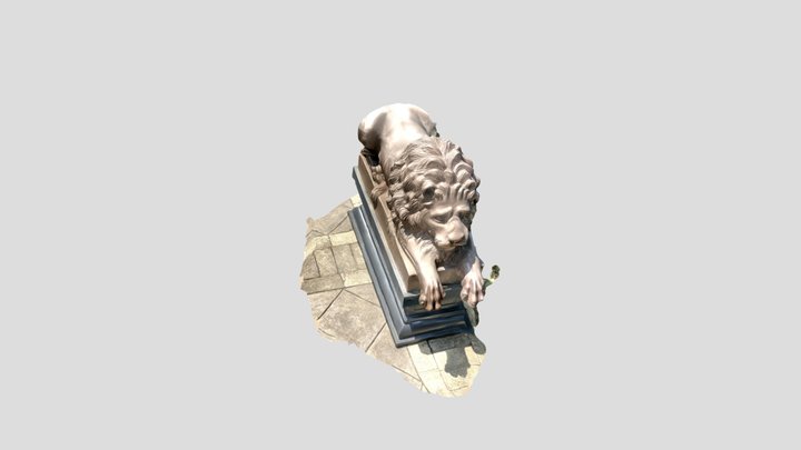 Bronze lion 3D Model