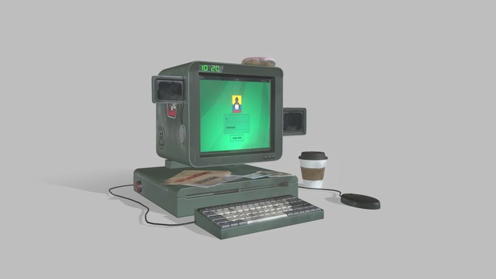 Policeman's computer 3D Model