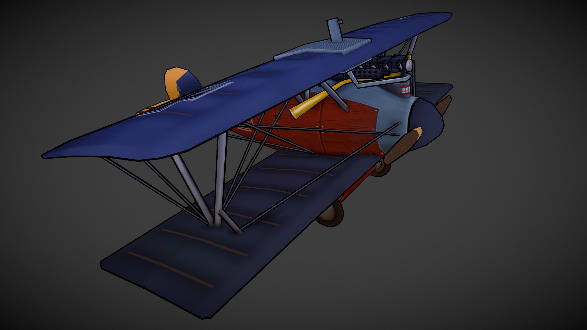 Albatros D.Va Stylized with Outlines