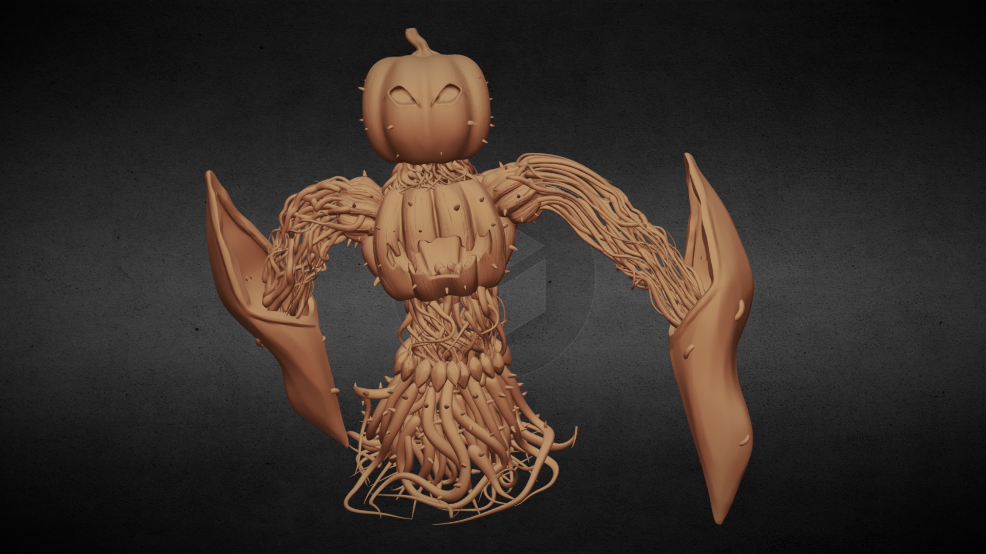 3D model Pumking Creature - This is a 3D model of the Pumking Creature. The 3D model is about a skeleton of a human.