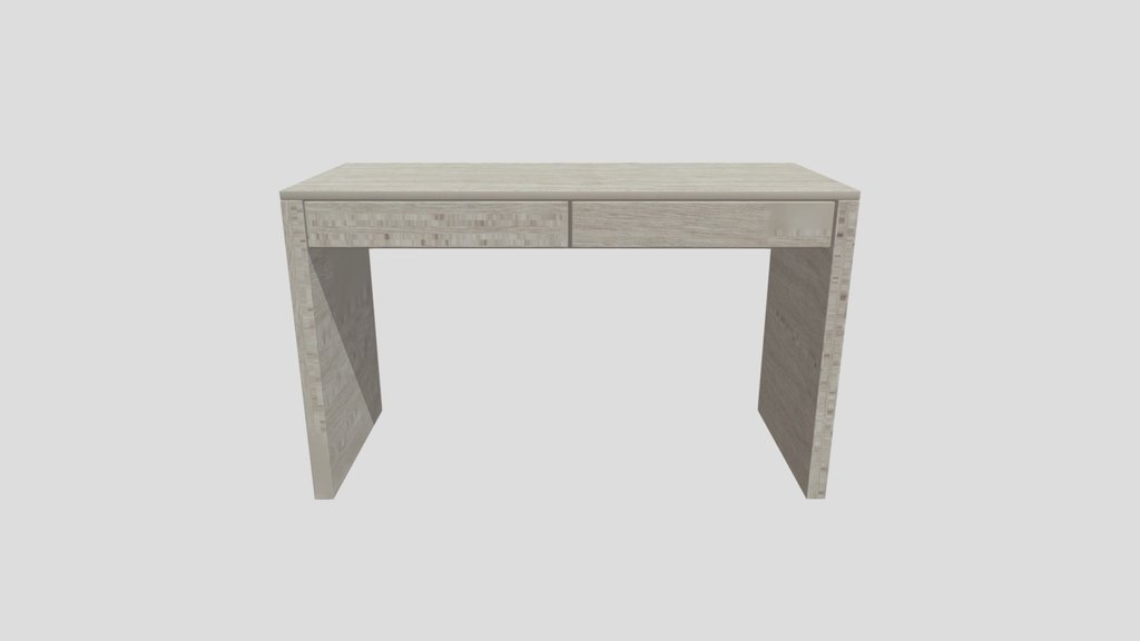 Runway White Wood Desk Two Drawers