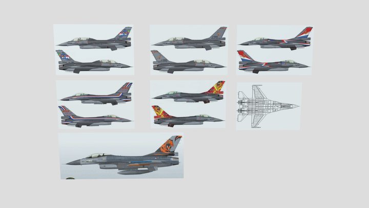 F-16 design templates.10 – Free 3D Model STL