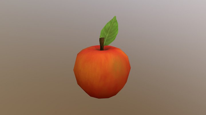 Red Low-Poly Apple 3D Model