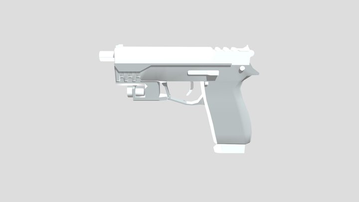 권총 3D Model