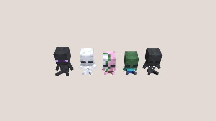 Minecraft Mob Plushies 3D Model