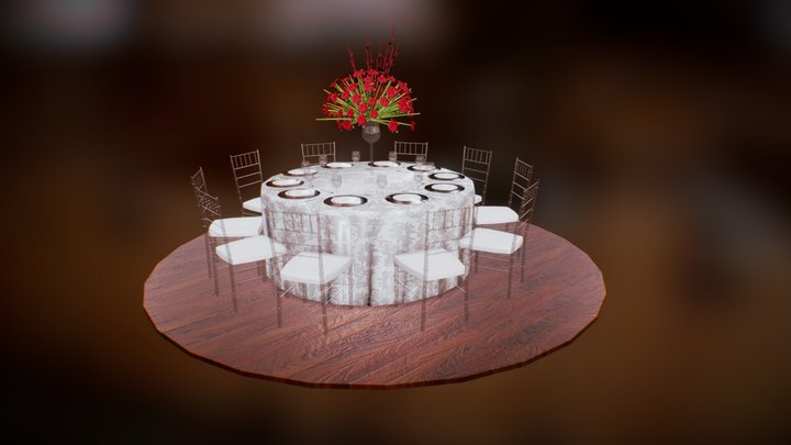 Classic Dinning Table 3D Model