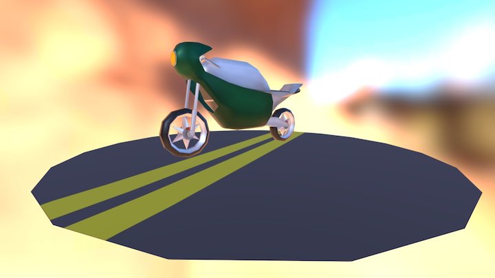 Minibike Lowpoly (Handpainted) 3D Model