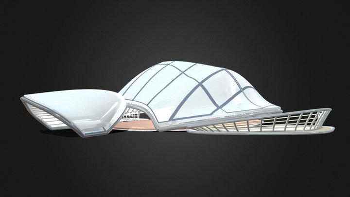 Turtle shape building futuristic architecture 3D Model