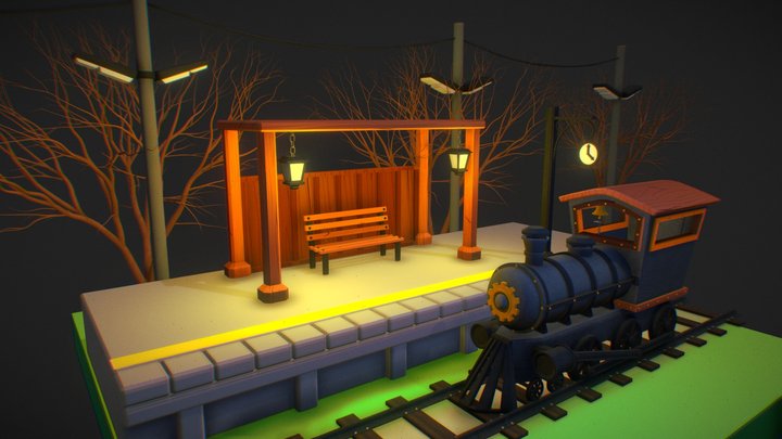 Train Station 3D Model