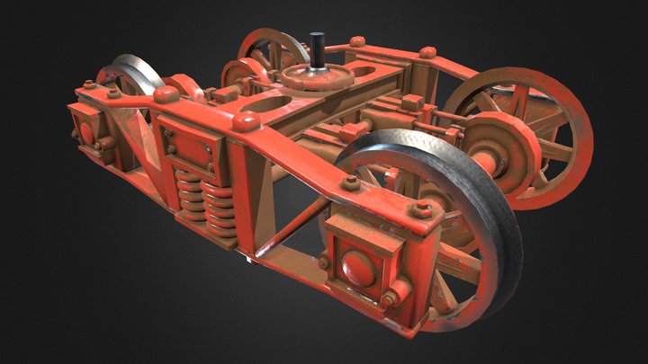 Vintage Train Bogie. 3D Model