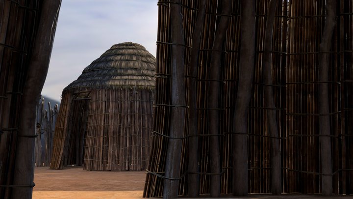 African Huts 3D Model