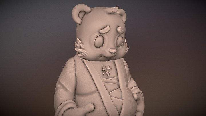 Sad Panda - Miniature 3D Model