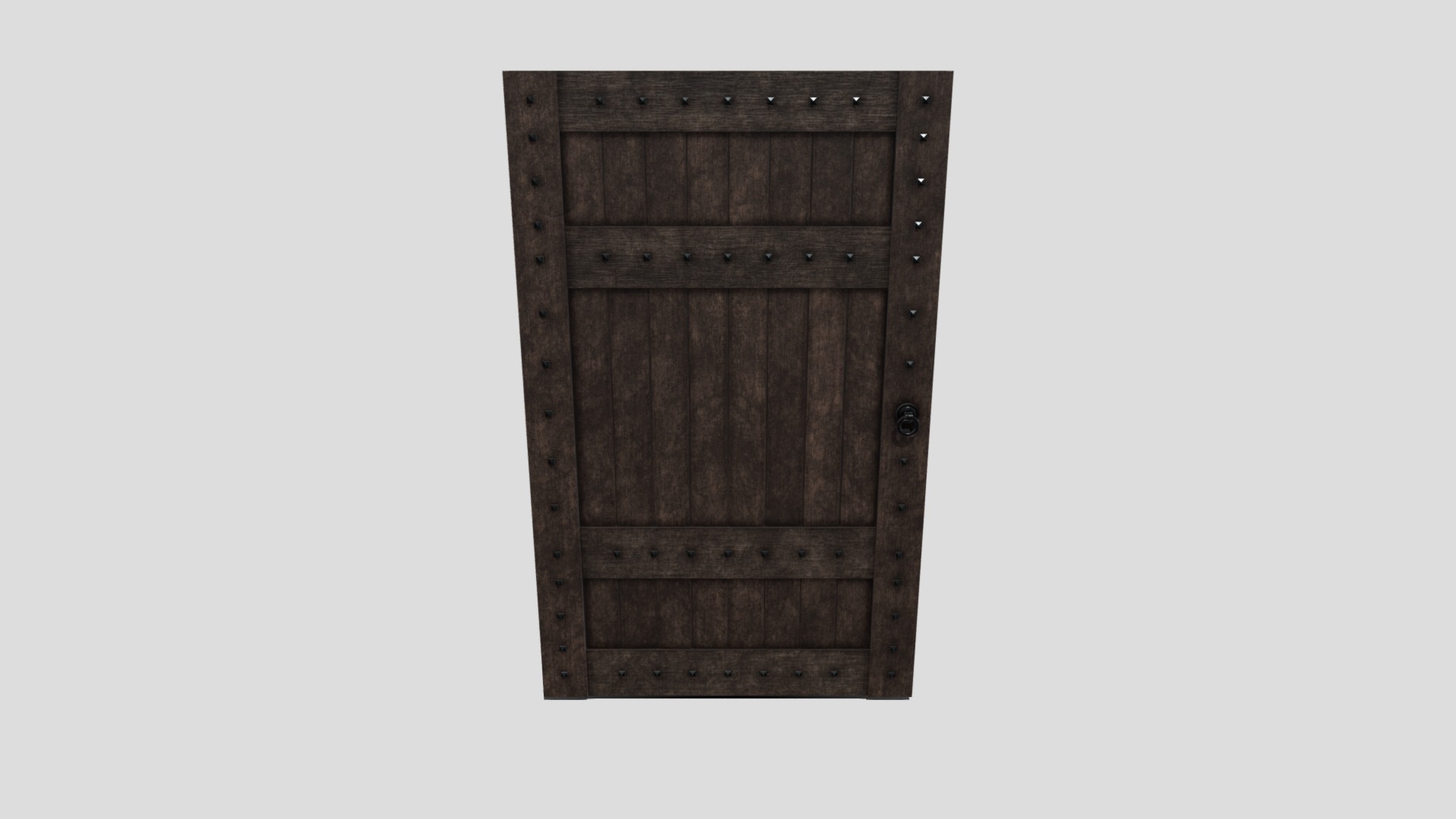 3D model Medieval Door - This is a 3D model of the Medieval Door. The 3D model is about a wooden door with a hole in it.
