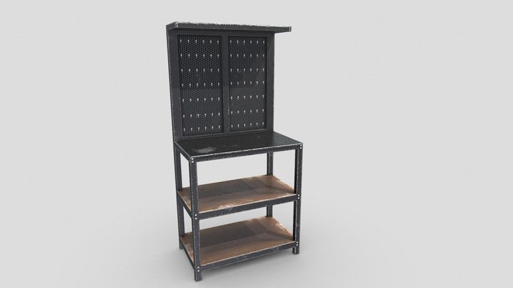 Rusted Workbench pegboard 3D Model