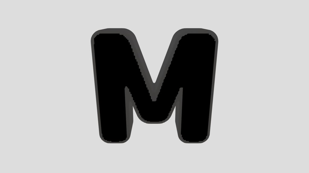 M Letter Of Alphabet Stone Carved