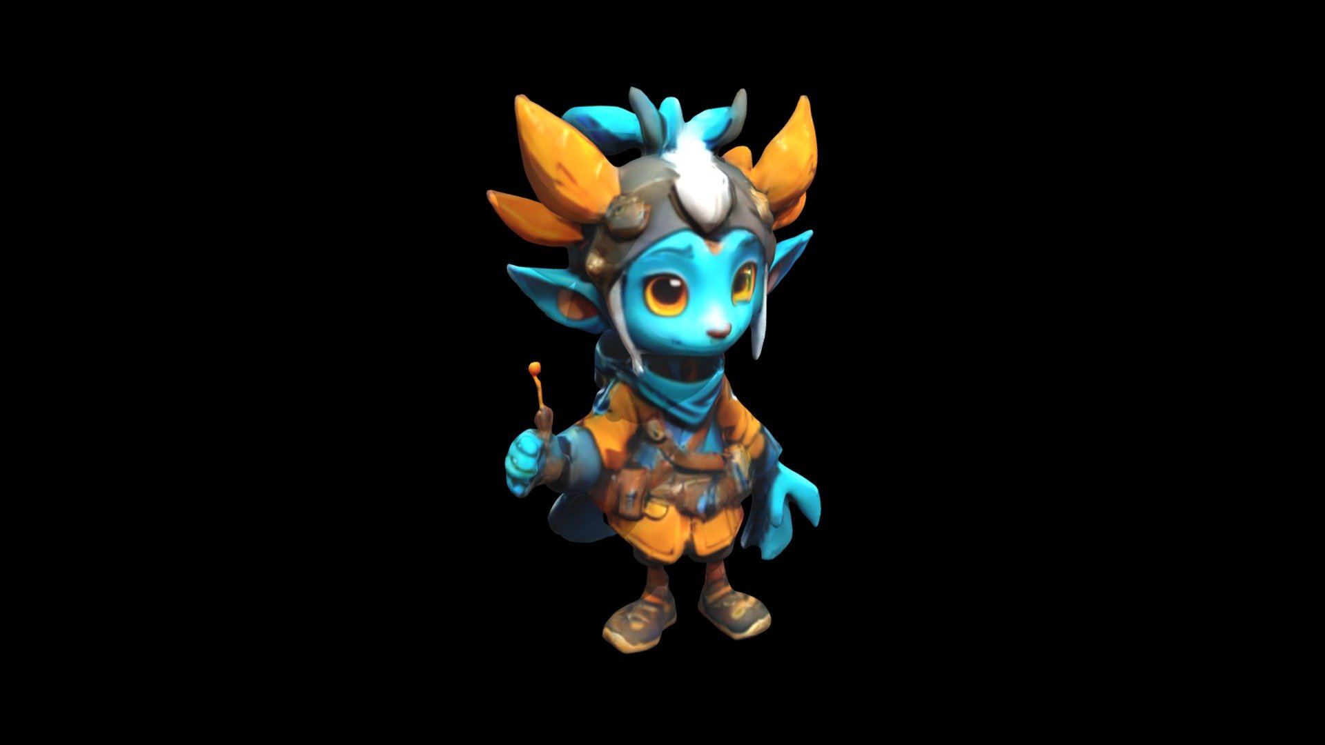 A fantastical character, rendered in vibrant col - Download Free 3D ...