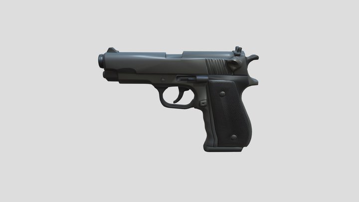 Stylized Semi-Automatic Pistol – Free 3D Model STL