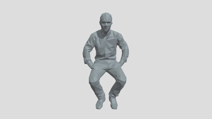 Lowpoly Male Sitting – Gratis 3D-model STL