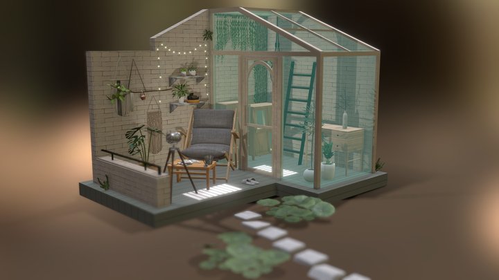온전한 휴식이 필요할 때, 나만의 작은 온실속으로 3D Model