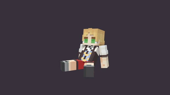 Rudeus Greyrat Minecraft 3D Model