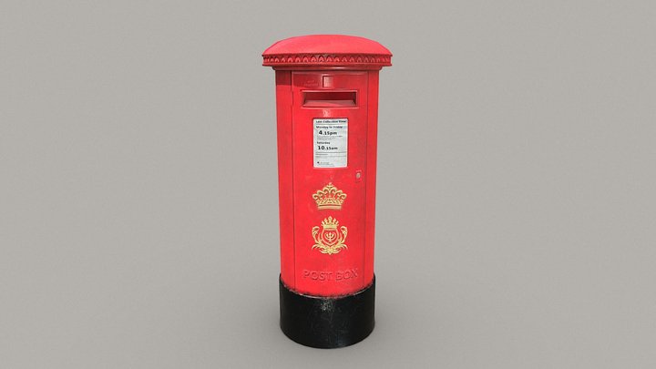 UK Red Letter Box 3D Model