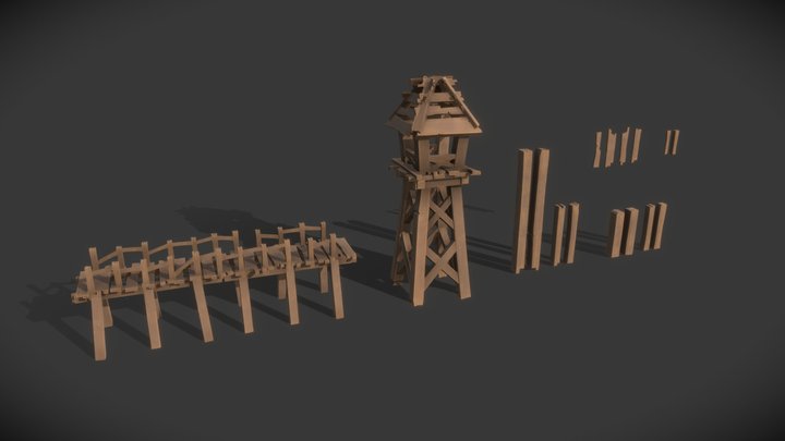 Wood Planks Kit | Stylized 3D Model